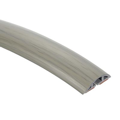 Floor Cord Cover D30 3.3ft Cover, PVC, Wire for Extension Cords, Protect Wires & Prevent Cable Trips, Hole Width: 0.39", Wood Grey