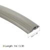 Floor Cord Cover D30 3.3ft Cover, PVC, Wire for Extension Cords, Protect Wires & Prevent Cable Trips, Hole Width: 0.39", Wood Grey view 2