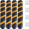 4 Pcs Rubber Speed Bump 6FT with 2 End Caps, Road Speed Bumps for Driveway, Traffic Calming Device, Integrated Cable Cover Ramp, Industrial Parking Speed Humps (3Pcs) view 1