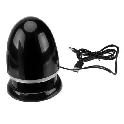 BESPORTBLE Mini Multimedia Speaker with 3.5mm Aux Input and USB Anti-Interference, Portable Laptop Loudspeaker with LED Light, Bullet-Style Bass for Home and Office Use, Black Blue