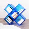 PUCNHZYNW CD Rack Creative Minimalist Transparent Acrylic CD Albums Storage Rack Home Floor Standing Bookcase Magazine view 3