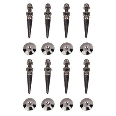Naroote 8pcs Copper Speaker Spikes, Adjustable Isolation Feet for HiFi Speakers Amplifiers Subwoofers, with Base Pads for Musical Instruments Turntables CD DVD Players