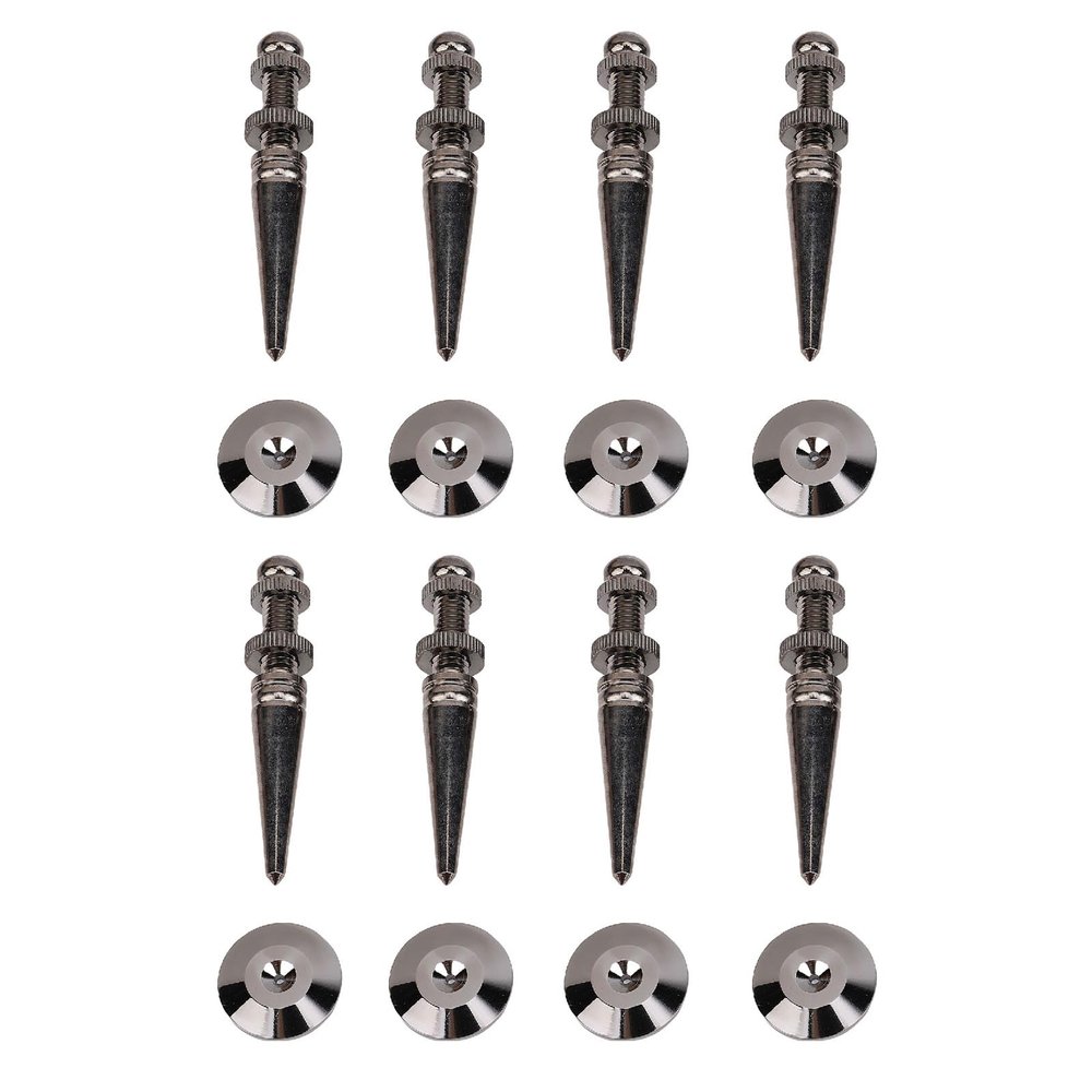 Naroote 8pcs Copper Speaker Spikes, Adjustable Isolation Feet for HiFi Speakers Amplifiers Subwoofers, with Base Pads for Musical Instruments Turntables CD DVD Players