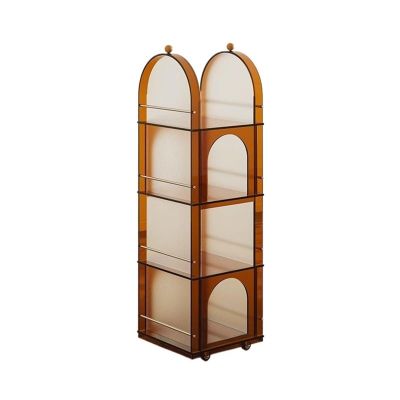 PUCNHZYNW Record Rack Movable Vertical CD Record Albums Rack Acrylic Magazine with Caster Wheel Storage Shelving
