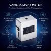 Camera Light Meter, Aluminum Alloy, Silver White with USB Cable - Clear OLED Display, Dual Priority Modes, Portable Photometer for Photography view 2