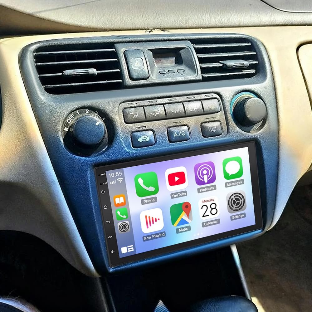 2+64G 7 Inch Double Din Car Stereo Radio for Honda Accord 1999-2002 Wireless CarPlay and Android Auto Bluetooth Touch Screen Head Unit, GPS Navigation Mirror Link Backup Camera FM/RDS