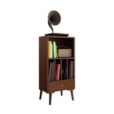 PUCNHZYNW CD Rack Wooden Vinyl Record Low Cabinet with Drawers Storage Unit Display Holder