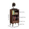 PUCNHZYNW CD Rack Wooden Vinyl Record Low Cabinet with Drawers Storage Unit Display Holder view 2
