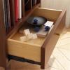 PUCNHZYNW CD Rack Wooden Vinyl Record Low Cabinet with Drawers Storage Unit Display Holder view 4