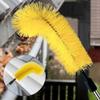Telescopic Gutter Brush Extendable Gutter Cleaner Tool with Rotating Flexible Head for Cleaning Gutters Without Ladder, Includes Extension Rod and Inspection Mirror(D) view 4