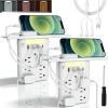 2026 Upgraded Multi-Functional Power Strip with Panel, 9 in 1 Wall Outlet Extender with Shelf, Bathroom Outlet Extender with 2 USB Ports (2A+1C) and 6 AC Outlets (2PCS) view 1