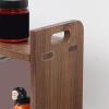 PUCNHZYNW CD Rack Minimalist Wooden CD Record Rack Desktop Tea Sets Books Storage Shelf with Openwork Handle view 4