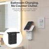 2026 Upgraded Multi-Functional Power Strip with Panel, 9 in 1 Wall Outlet Extender with Shelf, Bathroom Outlet Extender with 2 USB Ports (2A+1C) and 6 AC Outlets (1PC) view 2