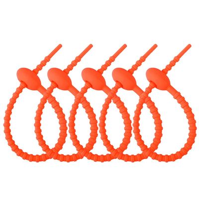 20pcs Silicone cable ties, data cable storage and organization, winding tool, DIY keychain, accessory, hanging piece, colorful lanyard (orange color)