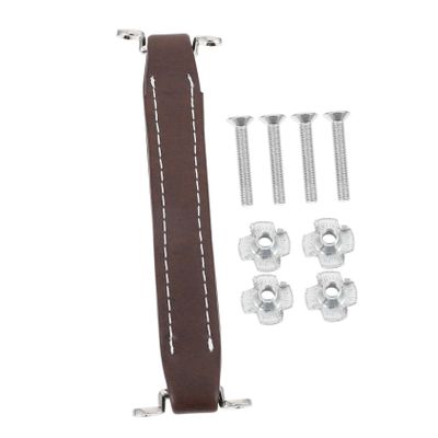 BESPORTBLE Subwoofer Speaker Pull Handle with Screws, Leather Outdoor and Indoor Audio Cabinet Handle, Coffee Color Replacement Hardware for Audio Equipment