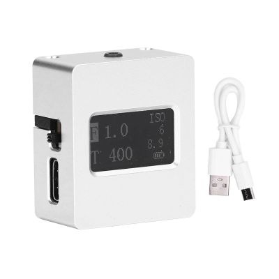 Camera Light Meter Photometer with USB Cable, Silver White, Compact Aluminum Alloy - Aperture and Shutter Priority Modes, OLED Display, Portable for Photography