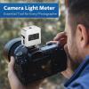 Camera Light Meter Photometer with USB Cable, Silver White, Compact Aluminum Alloy - Aperture and Shutter Priority Modes, OLED Display, Portable for Photography view 4