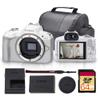 Canon EOS R50 Mirrorless Camera (White) Bundle | 24.2MP APS-C Sensor, Dual Pixel CMOS AF II & 4K Video Recording | Great for Travel & Content Creation (5812C002) + 64GB Memory Card + Camera Bag view 1