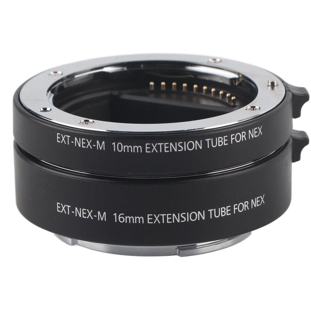 10mm 16mm Macro Autofocus Closeup Adapter Ring for FE E Mount Camera Black - Durable Aluminum Alloy, Precise CNC Processing, Enhanced Macro Photography