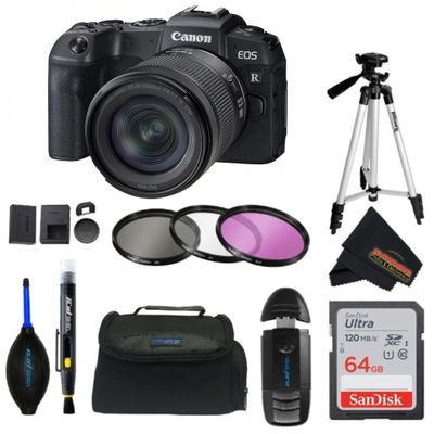 Canon EOS RP Mirrorless Full Frame Camera RF 24-105mm F4-7.1 is STM Lens Kit - (Renewed) (Camera w/Lens + Sunshine Advanced Bundle)