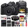 Canon EOS R50 Mirrorless Camera with 18-45mm Lens Bundle | 24.2MP APS-C Sensor, Dual Pixel CMOS AF II & 4K Video | Great for Beginners & Travel (5811C012) + Adapter EF-EOS R + 64GB Card + More view 1