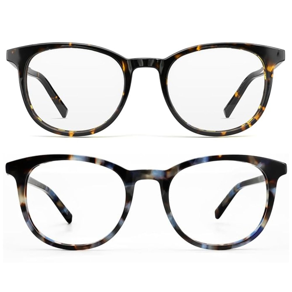 grinderPUNCH Reading Glasses Men Women Fashion Computer Readers Stylish Blue Light Blocking Glasses Gaming Eyeglasses (2 Pack Tide and Whisky, 2.50, x)