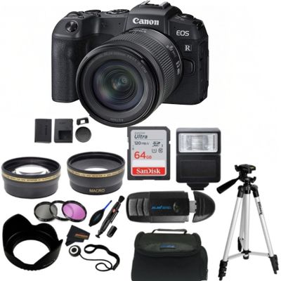 Canon EOS RP Mirrorless Full Frame Camera RF 24-105mm F4-7.1 is STM Lens Kit - (Renewed) (Camera w/Lens + Sunshine Pro Bundle)