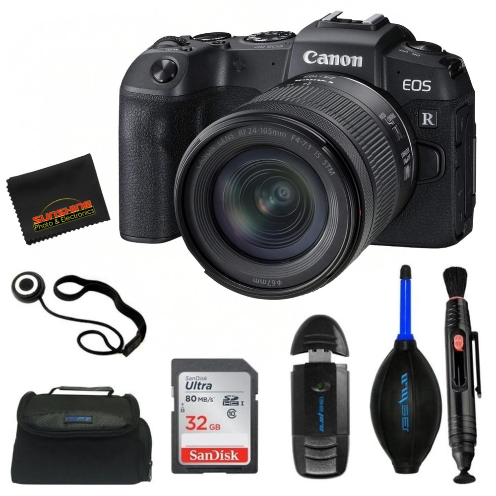 Canon EOS RP Mirrorless Full Frame Camera RF 24-105mm F4-7.1 is STM Lens Kit - (Renewed) (Camera w/Lens + Sunshine Basic Bundle)