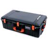 Black Pelican 1615 Air case with Orange Handles & latches. Comes with grey Padded dividers & mesh lid organizer. view 3