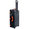 Black Pelican 1615 Air case with Orange Handles & latches. Comes with grey Padded dividers & mesh lid organizer. view 4
