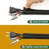 0.31" x9.8FT Cable Management Sleeve  Heat-Resistant Cord Protector for Power, USB, Computer, Office, Audio & Speaker Wires, Automotive Wiring, and Pet-Chew-Resistant Black Cable Cover (0.51in*10ft) view 2