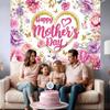 Happy Mother's Day Backdrop 10x8FT Gold Heart and Pink Flowers Mothers Day Photography Background Best Mom Ever Banner Decoratios Supplies Photo Props view 4