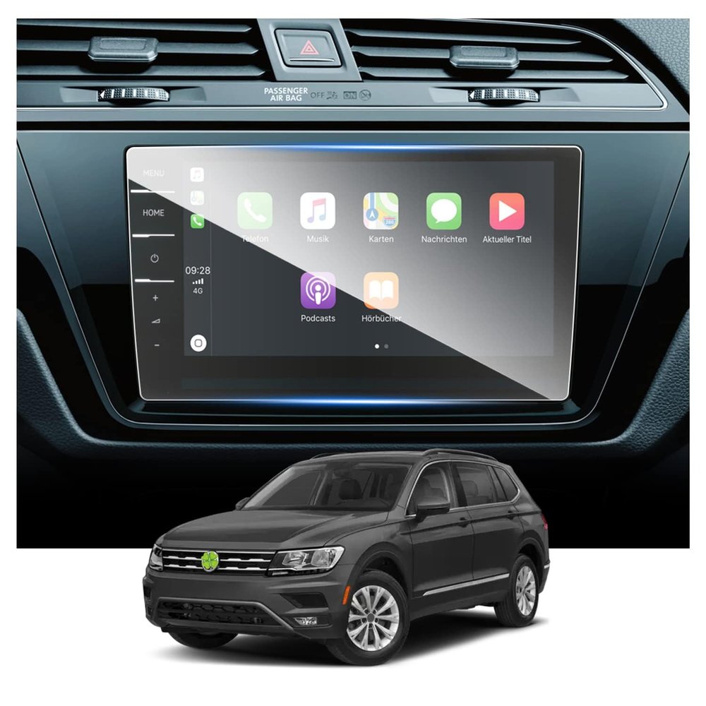 lopmou Car Navigation Screen Protector for VW Tiguan 2 MK2 GTE Allspace 2020-2023 10.25",Anti-Scratch GPS Navigation Center Touch Display Tempered Glass Screen Protector,B-Discover Pro -9.2"