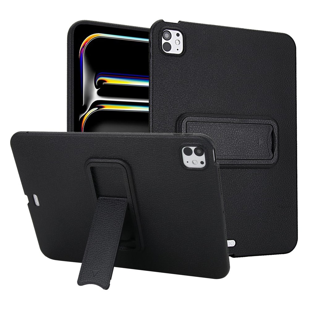 iDOMi Case for iPad Pro 11 Inch (M5 2025/ M4 2024), Shockproof Cover with Kickstand Full Body Protective Bumper, Black