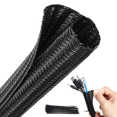 0.51" Split Wire Loom Tubing (25FT) with Cable Ties  Heavy Duty Pet Proof Cord Protector  Heat Resistant Automotive Wire Cover, Black Cable Hider for TV, PC, USB Management (0.51in*25ft)