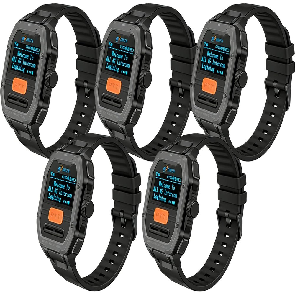 GT5 Watch Walkie Talkie Unlimited Range, 4G LTE PTT Two Way Radio with Pre-Installed SIM, Lifetime Free, VOX Hands Free, AES256 Encryption for Commercial, Industrial, Family, Security and Outdoor etc
