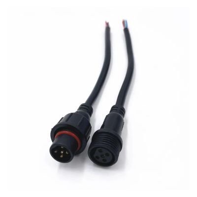 10Pairs M16 Waterproof 2 3 4 5 Pin IP65 Cable Wire Plug for LED Strips Male and Female Jack 22mm nut Connector 20CM OD 6mm(2Pin)