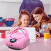 LONPOO CD Player Portable Boombox with FM Radio/USB/Bluetooth/AUX Input and Earphone Jack Output, Stereo Sound Speaker & Audio Player,Pink view 2