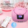 LONPOO CD Player Portable Boombox with FM Radio/USB/Bluetooth/AUX Input and Earphone Jack Output, Stereo Sound Speaker & Audio Player,Pink view 3