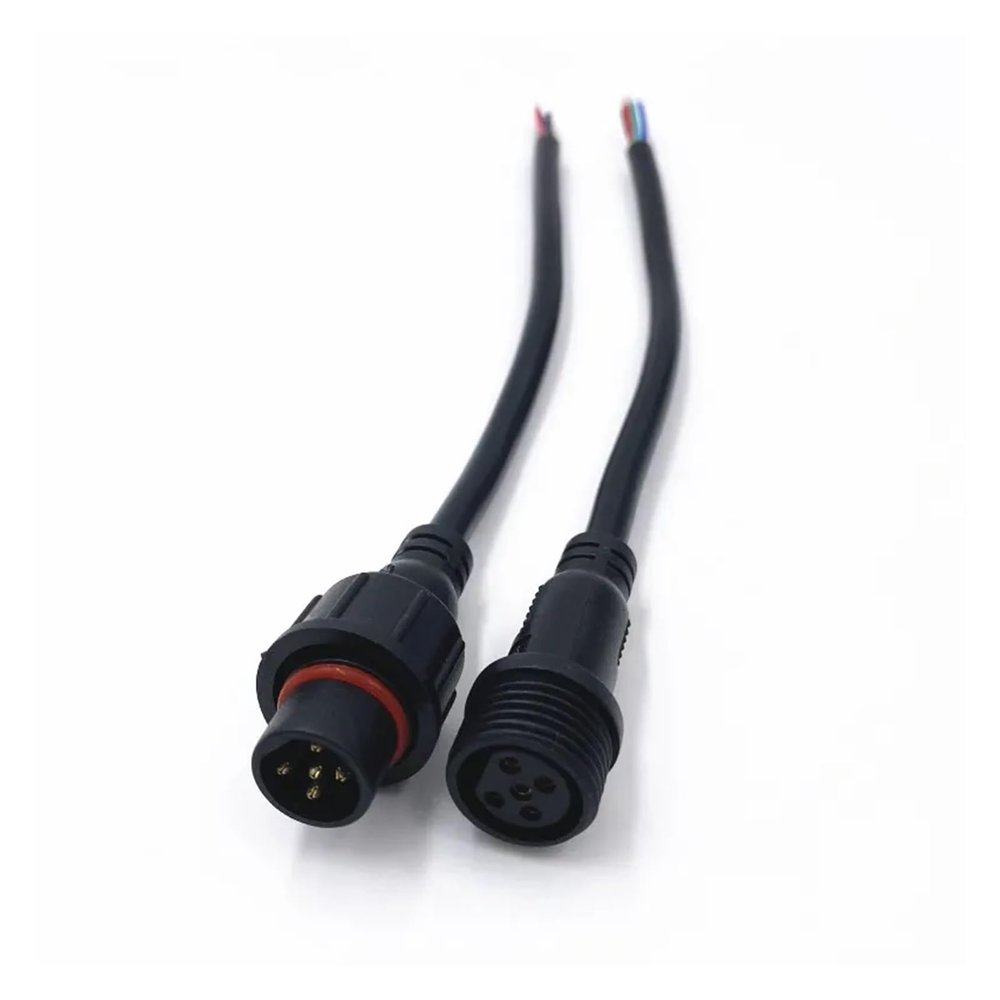 10Pairs M16 Waterproof 2 3 4 5 Pin IP65 Cable Wire Plug for LED Strips Male and Female Jack 22mm nut Connector 20CM OD 6mm(5Pin)
