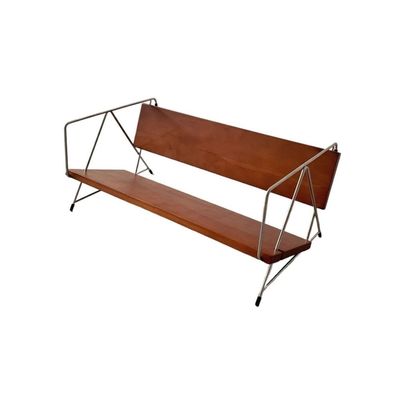 AHUCPLKN Cd Rack Vintage CD Record Storage Rack Wooden Albums Display Shelf with Iron Stand