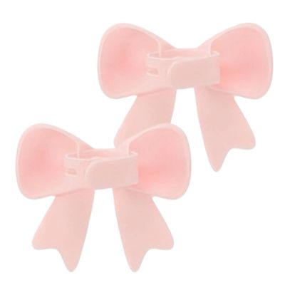 2 Pack Pinks Bow Decor Headphone Accessories, 6x3x2cm 3D Bows Decor for Headphones, Cute Earphone Decorations for Her Women Gamers Streamers, Party Streaming Studying Work Travel