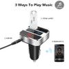Bluetooth FM Transmitter, Wireless Radio Adapter Car Kit with Dual USB Charging, Handsfree Call & Audio Receiver Car Charger MP3 Player, LED Display & FM Frequency, Support TF Card & USB Disk-Silver view 3