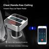 Bluetooth FM Transmitter, Wireless Radio Adapter Car Kit with Dual USB Charging, Handsfree Call & Audio Receiver Car Charger MP3 Player, LED Display & FM Frequency, Support TF Card & USB Disk-Silver view 4