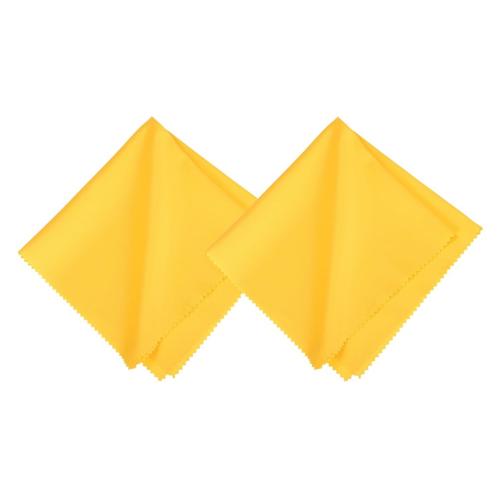 MECCANIXITY Eyeglasses Cloth Microfiber Cleaning Cloth for Eyeglasses Glasses Record Lenses Screens Cameras Cell Phone LCD TV Screens Tablets Laptop, Anti-Static 16" Yellow 2pcs