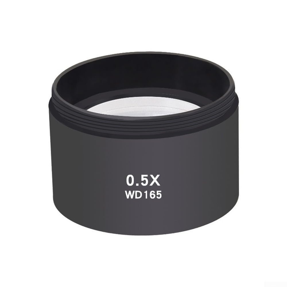 0.7X Stereo Microscope Objective Lens 0.5X/0.7X/.0X/2.0X Glass Auxiliary Lens for Trinocular Binocular Zoom Microscopes 48mm Mounting Diameter Black(0.5X)