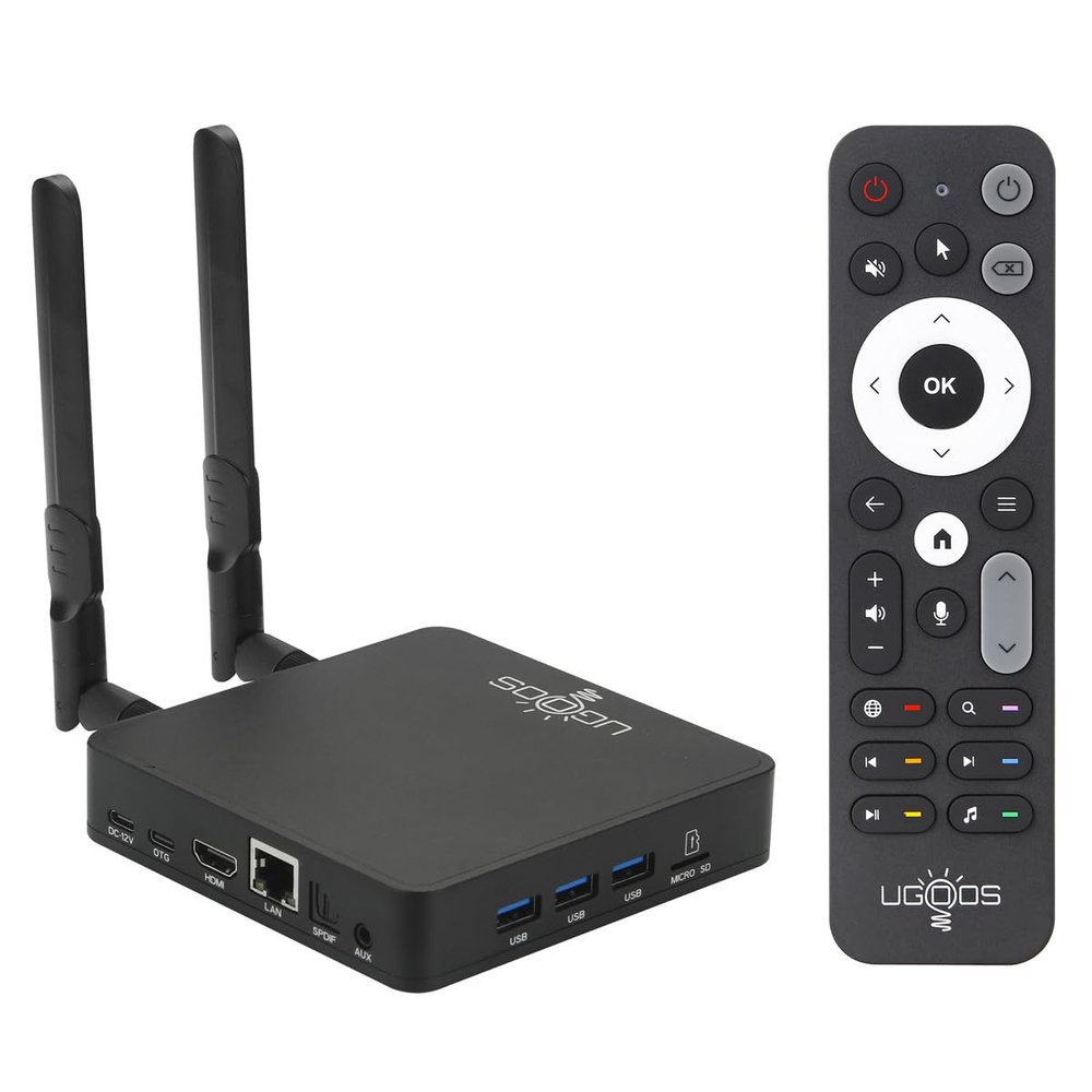 Ugoos AM9 PRO TV Box Android 14.0 Amlogic S905X5-J 4GB RAM 64GB ROM 2.4G/5G Dual WiFi Ethernet 1000M USB 3.0 BT5.3 Support AV1 VP9 H.265 4K HDR Box