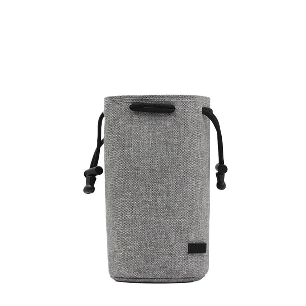 Camera Bag Backpack Lens Bag Drawstring Pouch Fleece Waterproof Camera Bag Protect Compatible for Nikon, Compatible for Canon(Round Grey M H003)