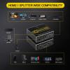 8K@60Hz 4K@120Hz HDMI2.1 Audio Extractor 2 in 1 Out Switch,48 Gbps,HDCP 2.3, SPDIF 5.1Ch,L/R 2.1Ch,Supports,ARC TV Apps,VRR,ALLM,HDCP Bypass,HDR,Dolby Vision Atmos,Soundbar,Graphics Card view 4