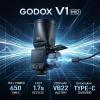 Godox V1 MID S Flash for Sony,55W Round Head Speedlite Touchscreen,Upgrade 24mm,650+Full Power Pops,1.7s Recycle, TTL/HSS 1/8000s V1MID Lightweight Travel Flash for A7C II A6700 A7IV ZV-E1 Fits AK-R1 view 4